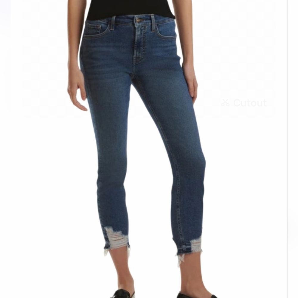 Jen7 By 7 for All Mankind Frayed Hem Ankle Straight Jeans Size 8